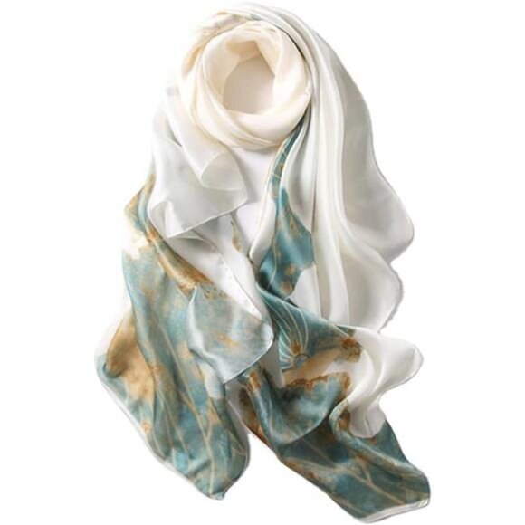 Womens silk feeling scarf long lightweight satin shawl wrap soft fashion gift - Picture 7 of 7